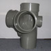 110MM CORNER BRANCH - FABRICATED - TRIPLE SOCKET - 92 1/2 DEGREE (SOLVENT GREY)