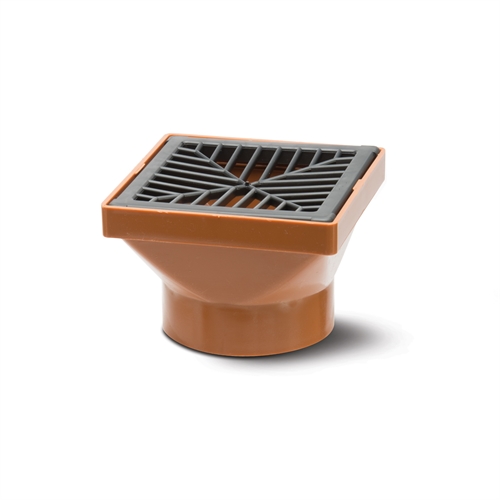 Polypipe Underground Drainage 110mm Square Hopper Including Square Plastic Grid - UG414