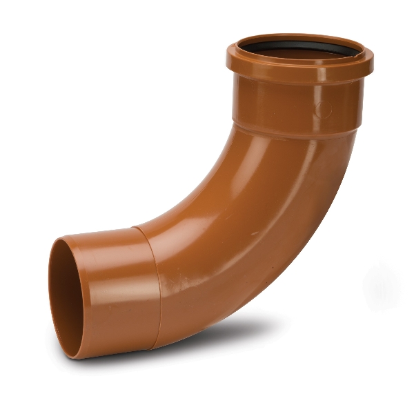 Polypipe Underground Drainage 110mm 87.5° Long Radius Bend Single Socket - UG412