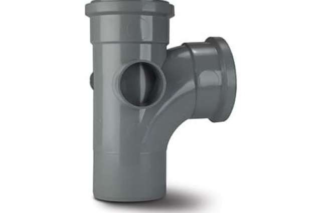 Polypipe Single Branch 92 1/2° Equal (2 Boss) 4"/110mm - ST401