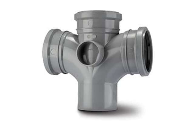 Polypipe Double Branch 92 1/2° (Only Use IN Vertical Position)  4"/110mm - SU420