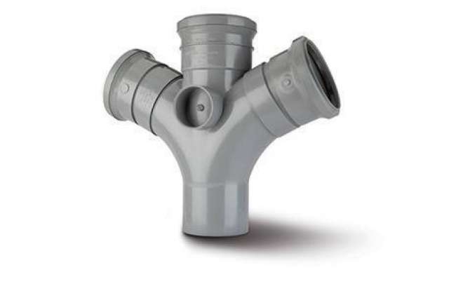 Polypipe Double Branch 112 1/2° (Only Use IN Vertical Position)  4"/110mm - SU422