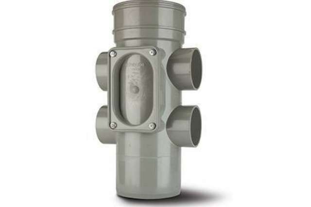 Polypipe Access Pipe 4in/110mm (2 Boss) Single Socket - SWA53
