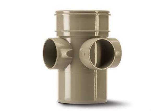 Polypipe Three Way Bossed Pipe 4in/110mm Single Socket - SWE59