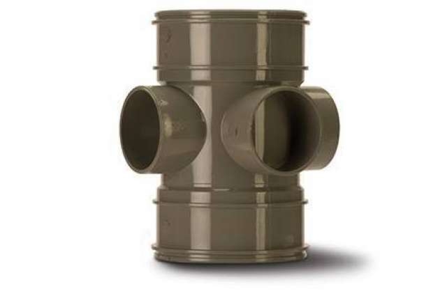 Polypipe Three Way Bossed Pipe 4in/110mm Double Socket - SWE60