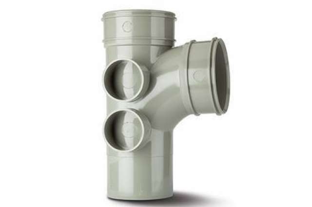 Polypipe Single Branch 4in/110mm 92½° (4 Boss)  Double Socket) Solvent - SWT28