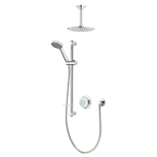 Aqualisa Quartz Classic Smart Digital Shower Concealed with Adjustable and Fixed Ceiling Head (Gravity Pumped) - QZD.A2.BV.DVFC.23
