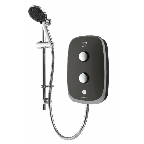 Aqualisa eVOLVE Space Grey /satin silver 8.5kW - with adjustable handset - VOXZ25