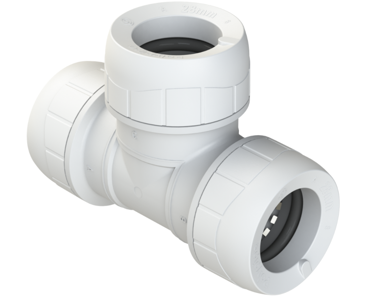 Polyplumb Enhanced White  28mm Equal Tee PB228EW
