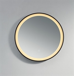 Tetbury 600mm Round with White Acrylic Edge in Black Frame Tetbury 600mm Round with White Acrylic Edge in Black Frame