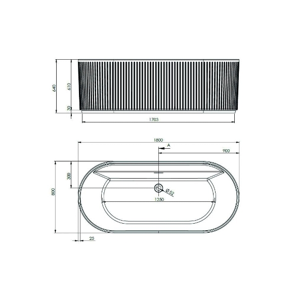 Naxos Freestanding Bath - 1800 x 800mm