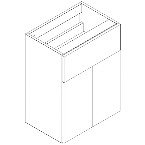 Q-Line 500mm 2-Door, 1-Drawer Base Unit - 345mm Depth