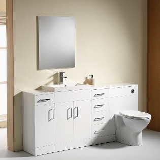 Eden 1800mm Base Unit, WC Unit, Single Base & 4-Drawer
Combination - 350mm Depth

