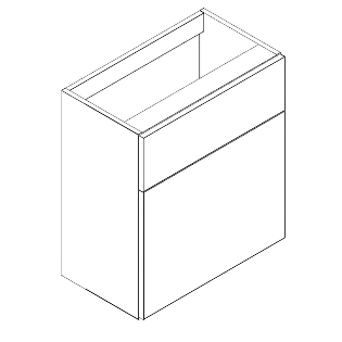 Q-Line 500mm & 600mm WC Base Unit - 345mm Depth
