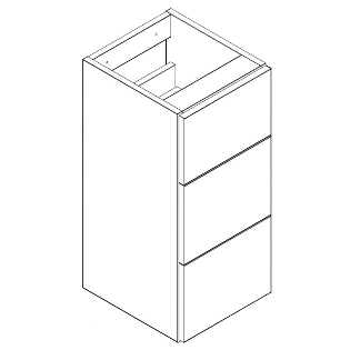Q-Line 300mm 3-Drawer Base Unit - 345mm Depth