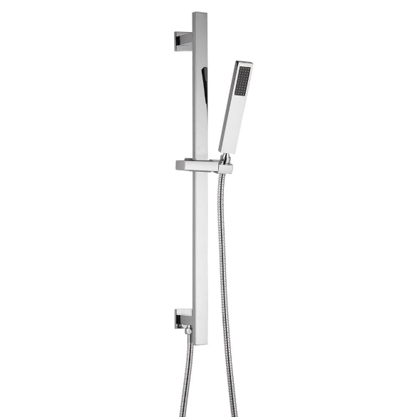 Nevada Square Fixed Shower Head, Slider Kit & Valve