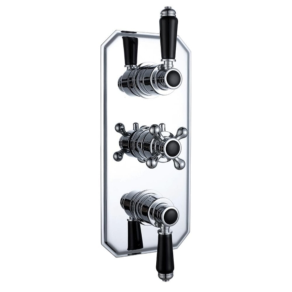 Nostalgic Traditional Triple Thermostatic Concealed Shower Valve with 1 Outlet (controls 2 functions)