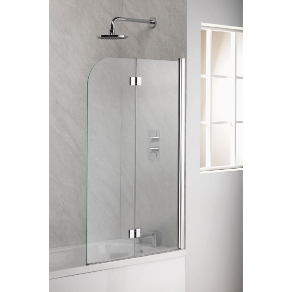 Genesis 2-Fold Curved Bath Screen - 1350 x 900mm