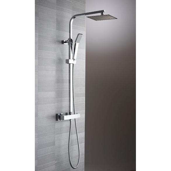 Ebony Square Thermostatic Bar Valve and Riser Kit