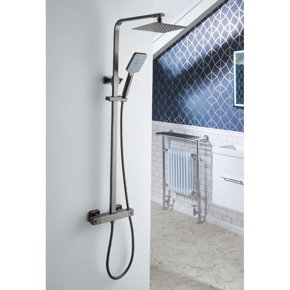 Roma Square Thermostatic Bar Valve and Riser Kit