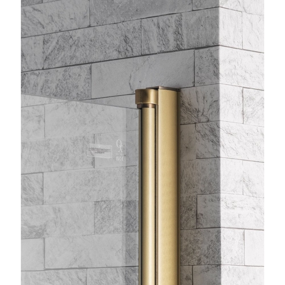 Genesis 6mm Brushed Brass Frame Curved Bath Screen - 1500 x 820mm