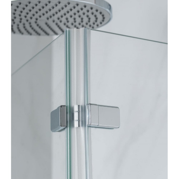 Genesis Deluxe 2-Fold Square Bath Screen - Silver Frame - 1350 x 920mm