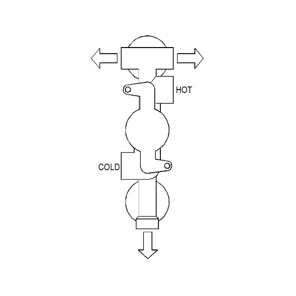 Nevada Triple Thermostatic Shower Valve with 3 Outlets (controls 3 functions, 2 at a time)
