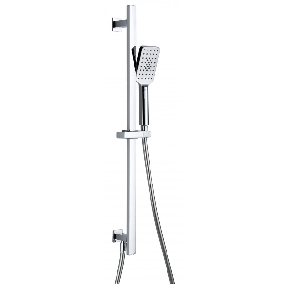 Nevada Square Handset, Slide Bar, Hose & Inlet