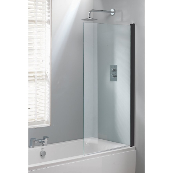 Genesis Square Bath Screen - Matt Black Frame - 1500 x 800mm