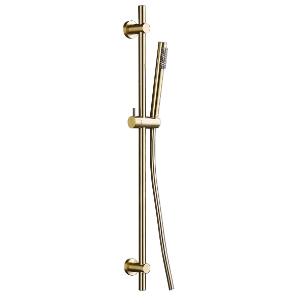 Tuscany Handset, Slide Bar & Hose - Brushed Brass