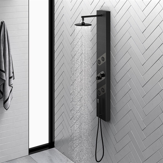 Utah Shower Column with Round Rain Shower Head, Body Jets & Shower Kit TDL Online Bathroom