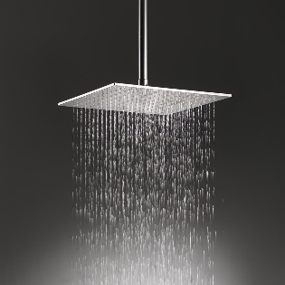 Nevada Large Square Shower Head & Ceiling Arm
