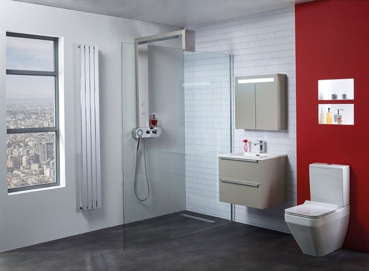 Monza Shower Column with Integrated Rainfall Head, Body Jets & Shower Kit