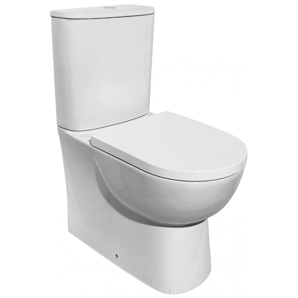 Estoril Tall Rimless Closed Sided WC including Soft Close Seat