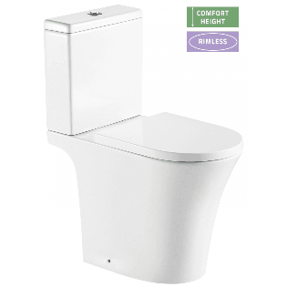 Rimini Rimless Comfort Height Open Back WC including Soft Close Seat