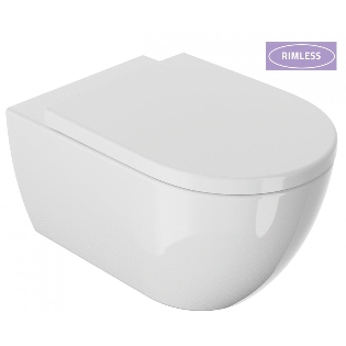 Naxos Rimless Wall-Hung Pan & Soft Close Seat
