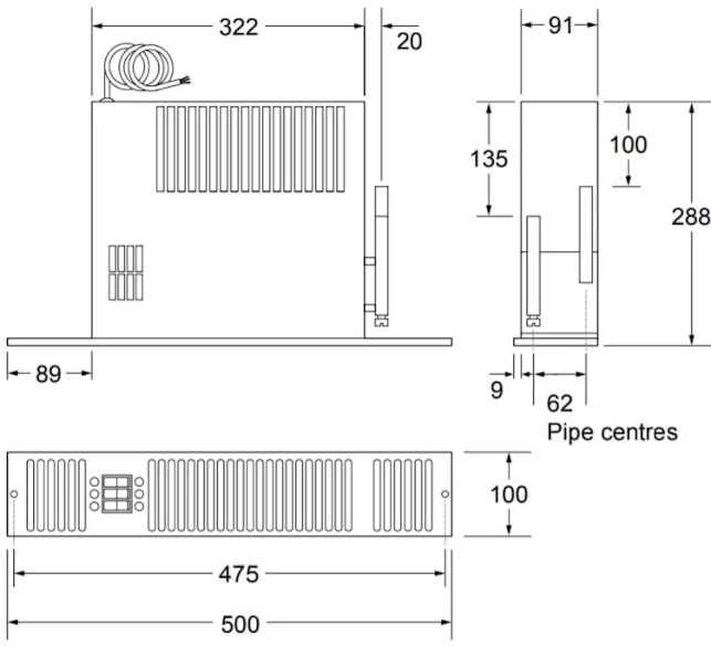 Smiths SS5/Dual Space Saver c/w Stainless Steel Grille