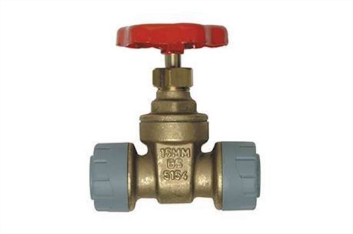 Polyplumb 22mm Gate Valve PB3122 (Brass)