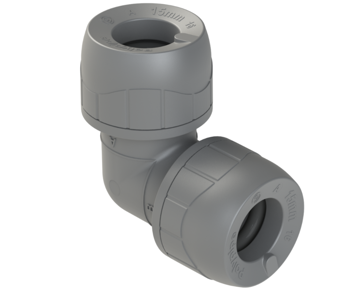 Polyplumb Enhanced Grey 15mm Elbow PB115EG