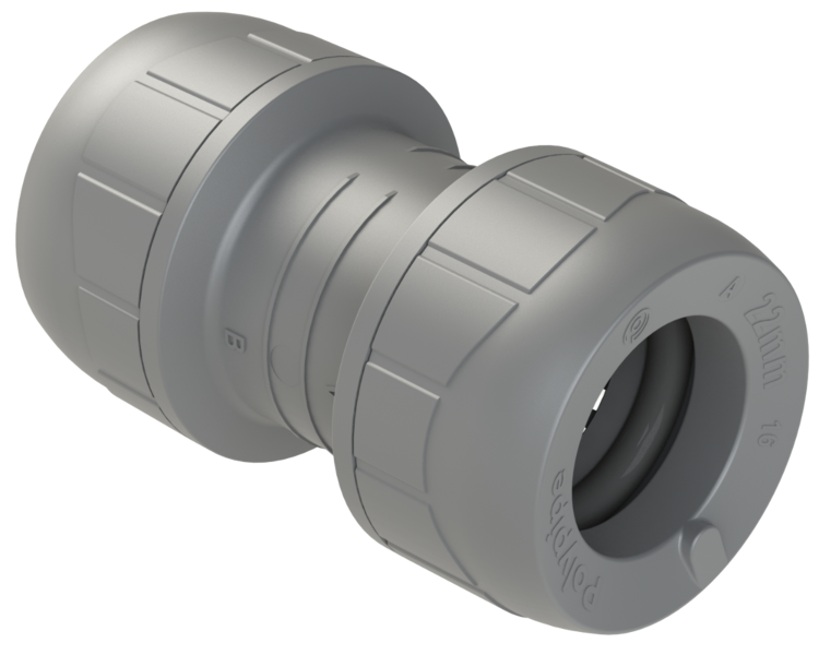 Polyplumb Enhanced Grey 28mm Straight Coupling PB028EG