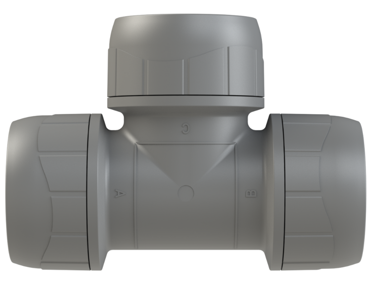Polyplumb Enhanced Grey 28mm Equal Tee PB228EG