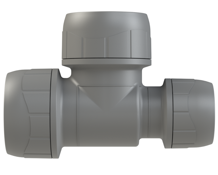 Polyplumb Enhanced Grey 28mm x 22mm x 28mm Tee PB1428EG