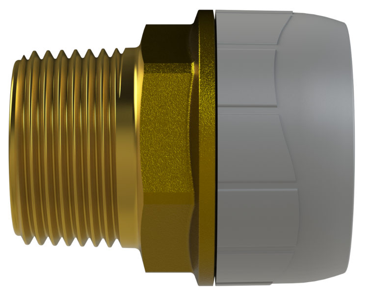 Polyplumb Enhanced Grey 22mm X 3/4 Male Adaptor PB4322