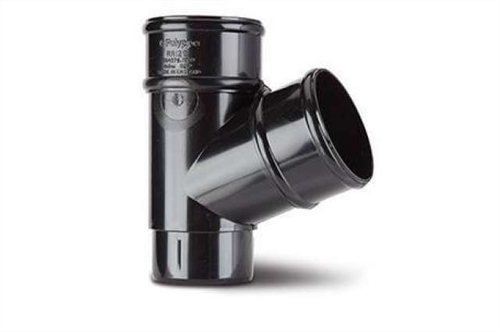 Polypipe 68mm Round Rainwater Downpipe 112½° Branch - RR129