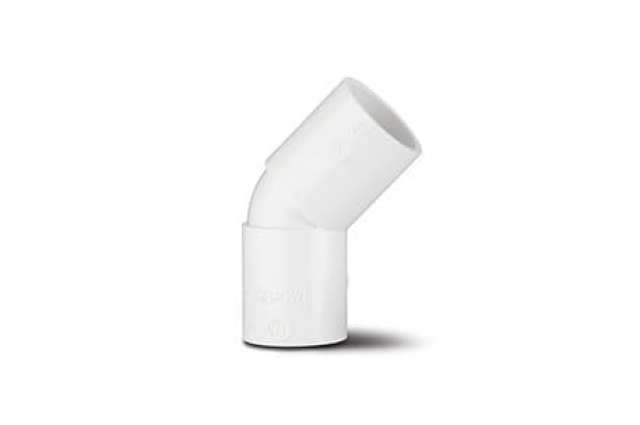 Polypipe Overflow System 45° Bend Solvent White - NS55
