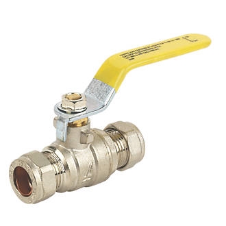28mm Lever Ball Valve Yellow Handle