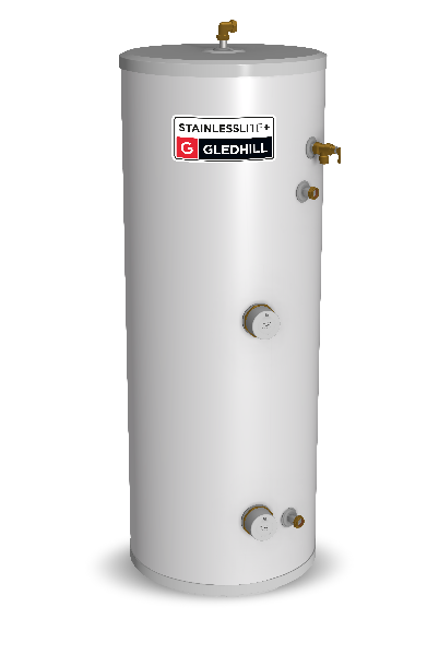 Gledhill Stainless Lite Plus 120L Direct Unvented Cylinder Stainless Steel - PLUDR120