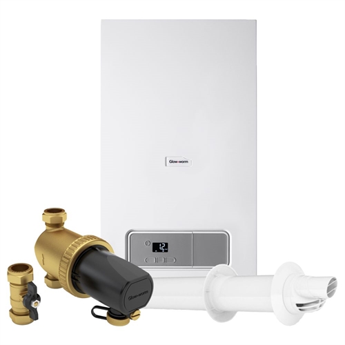 Glowworm Energy 35kW Combi Boiler C/W Horizontal Flue & Filter