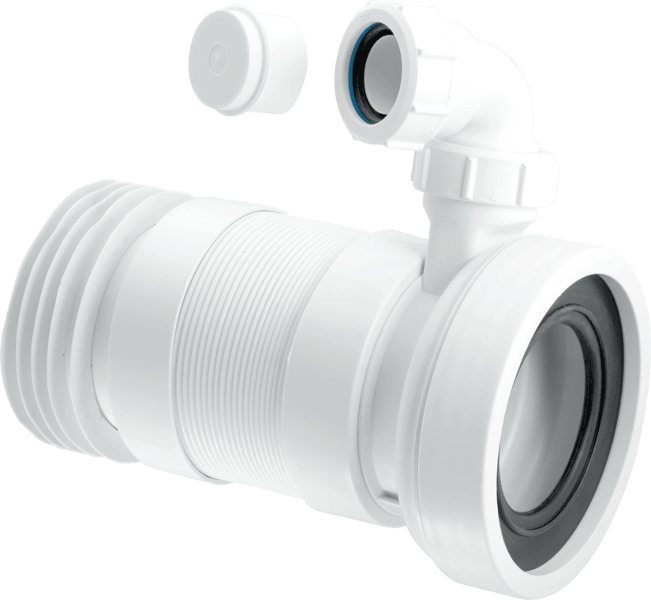 McAlpine WC-F26RV 170mm to 410mm Straight Flexible WC Connector with 1¼ Universal Vent Boss