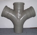 110MM DOUBLE BRANCH - TRIPLE SOCKET/SPIGOT - 112 DEGREE RING SEAL (SOLVENT GREY) 110MM DOUBLE BRANCH - TRIPLE SOCKET/SPIGOT - 112 DEGREE RING SEAL (SOLVENT GREY)